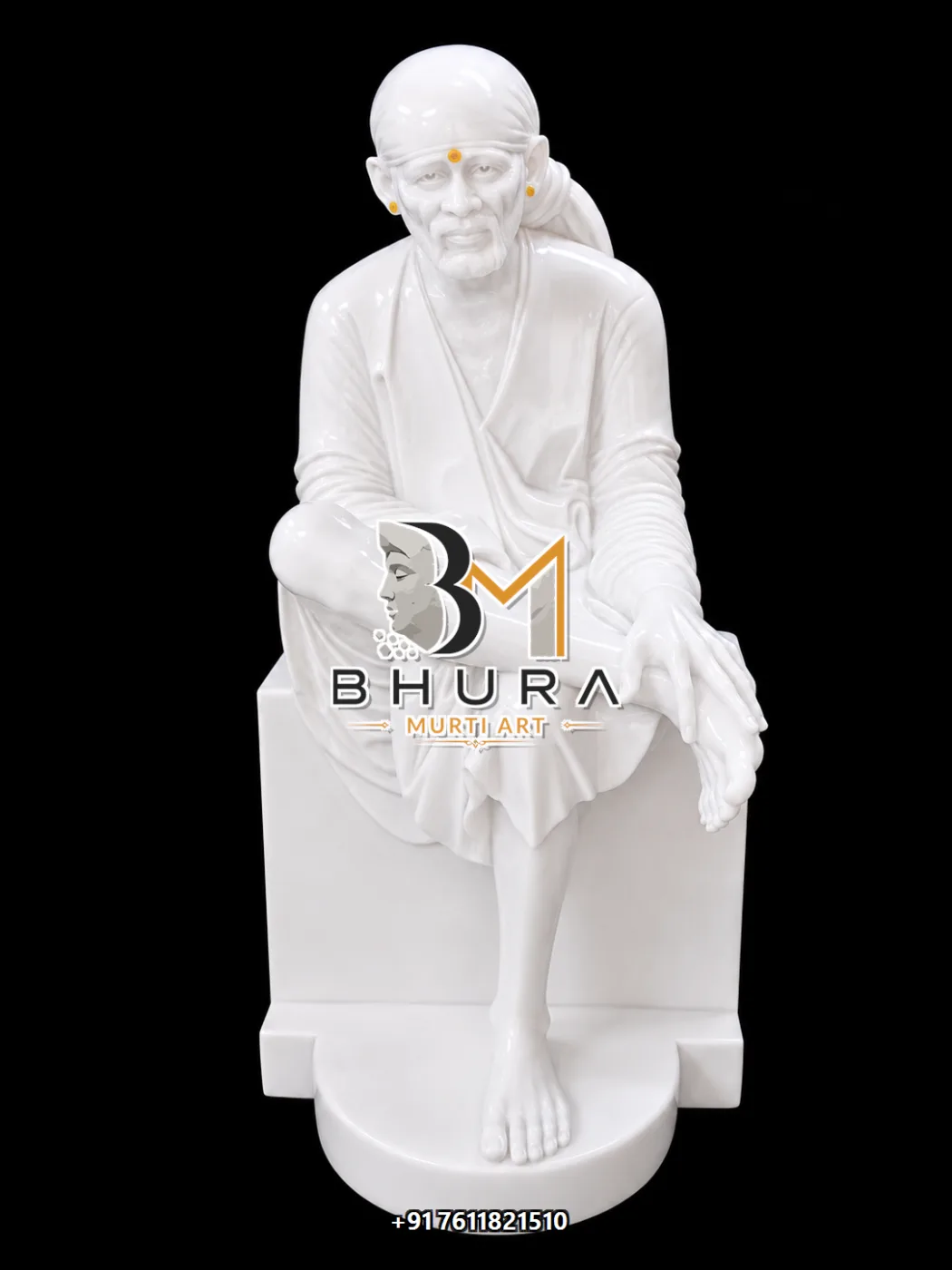 Devotional Shirdi Sai Baba Murti Collection - handcrafted marble design view 3