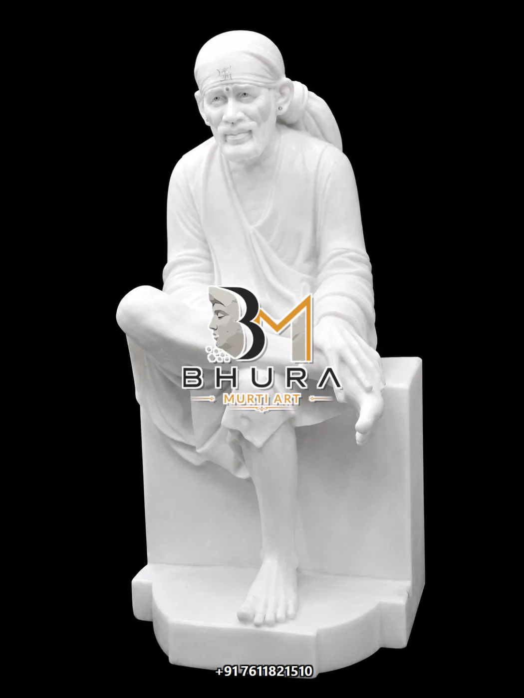 Devotional Shirdi Sai Baba Murti Collection - handcrafted marble design view 4