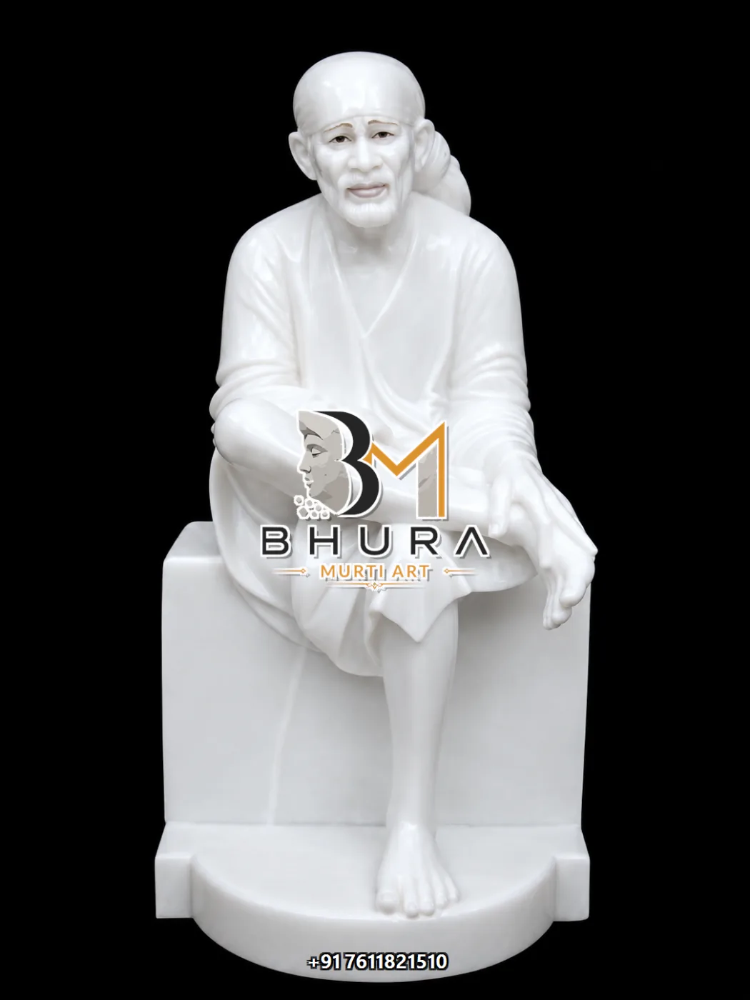 Traditional Shirdi Sai Baba Idol Collection - handcrafted marble design view 2