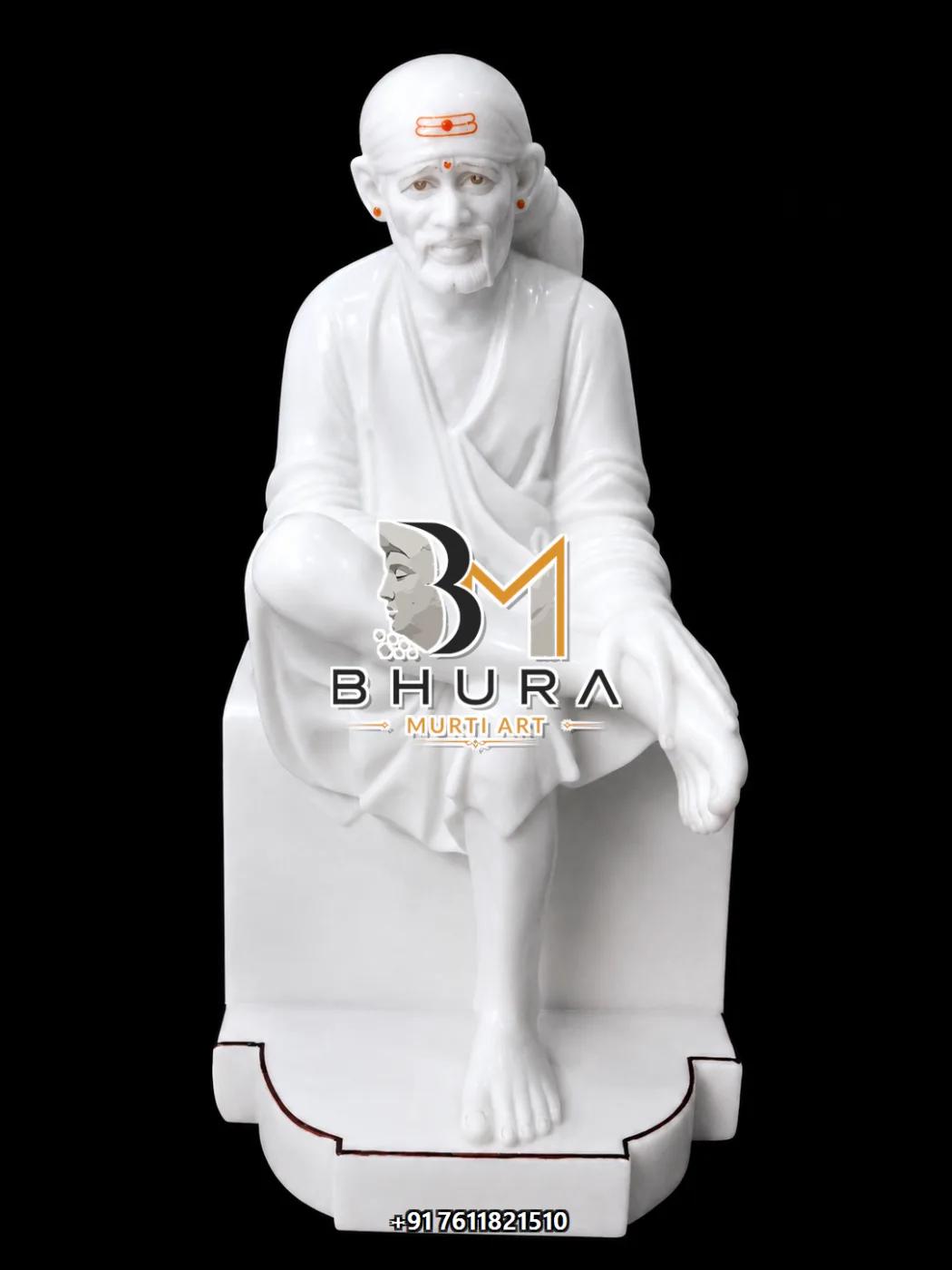 Designer Sai Baba Ashirwad Statue Collection - handcrafted marble design view 2