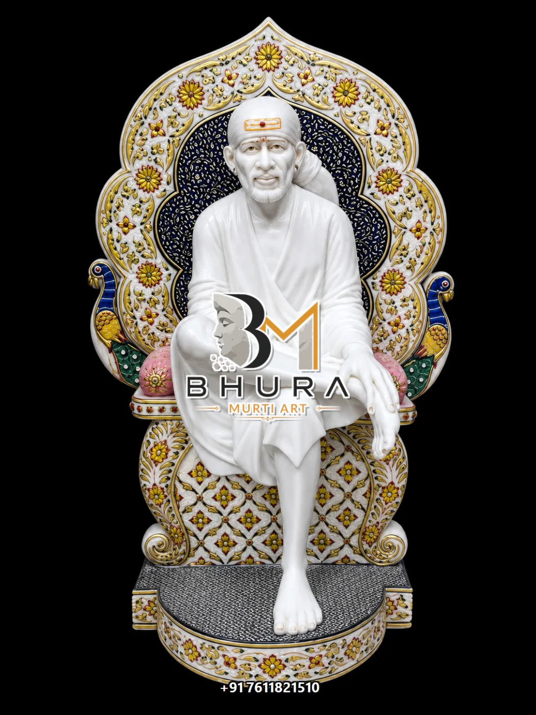 Custom-Made Shirdi Sai Baba Statue Collection - handcrafted marble design view 2