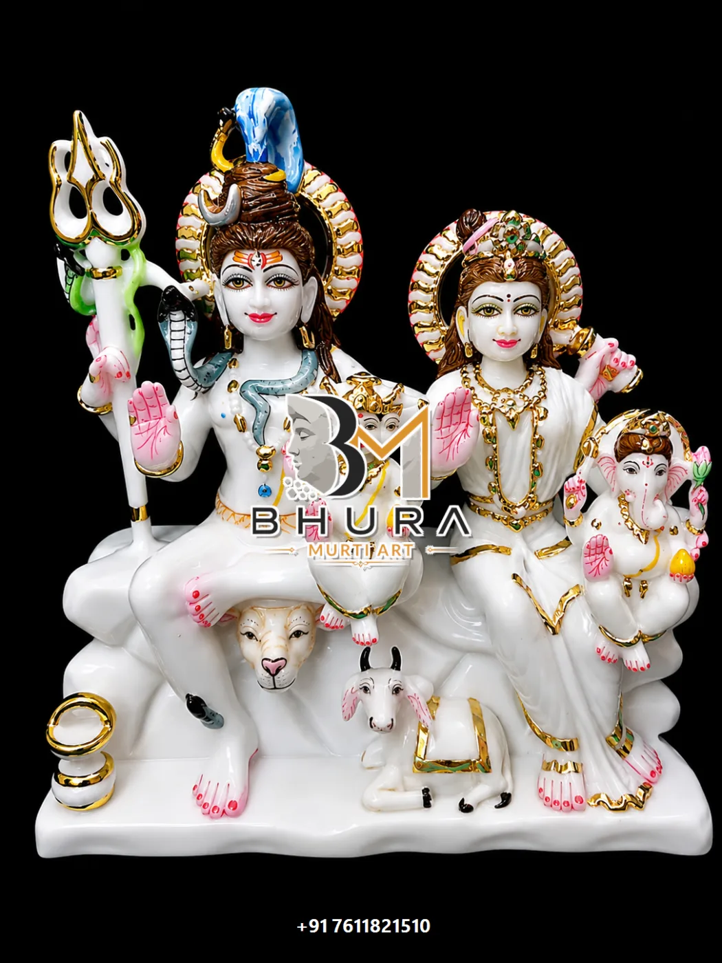 Premium Shiv Parvati Marble Statue Collection - handcrafted marble design view 3
