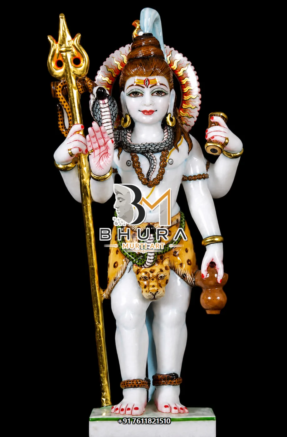 Divine Shiv Shankar Marble Statue Collection - handcrafted marble design view 3