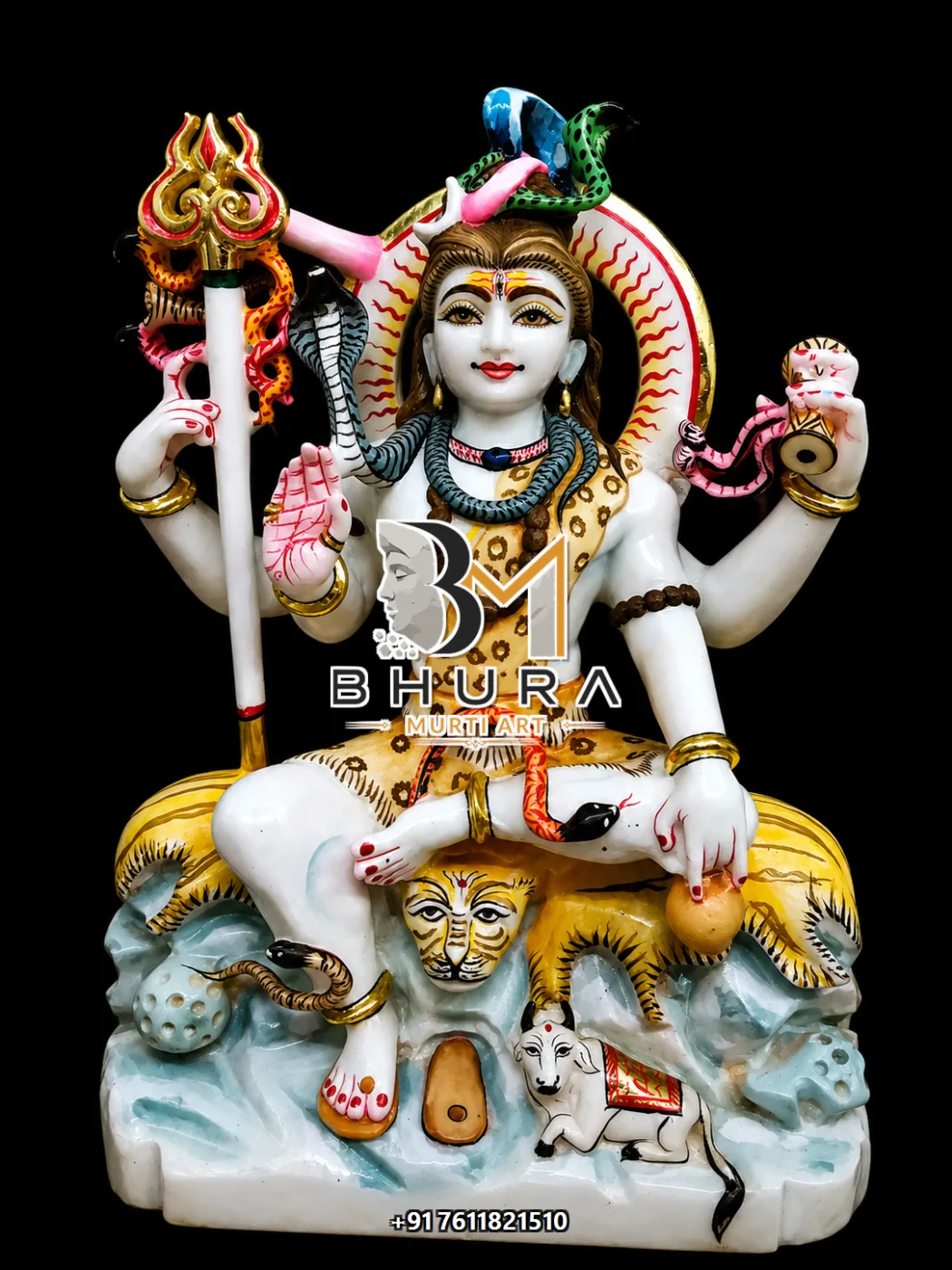 Mahadev Meditation Shiv Shankar Marble Statue Collection - handcrafted marble design view 5