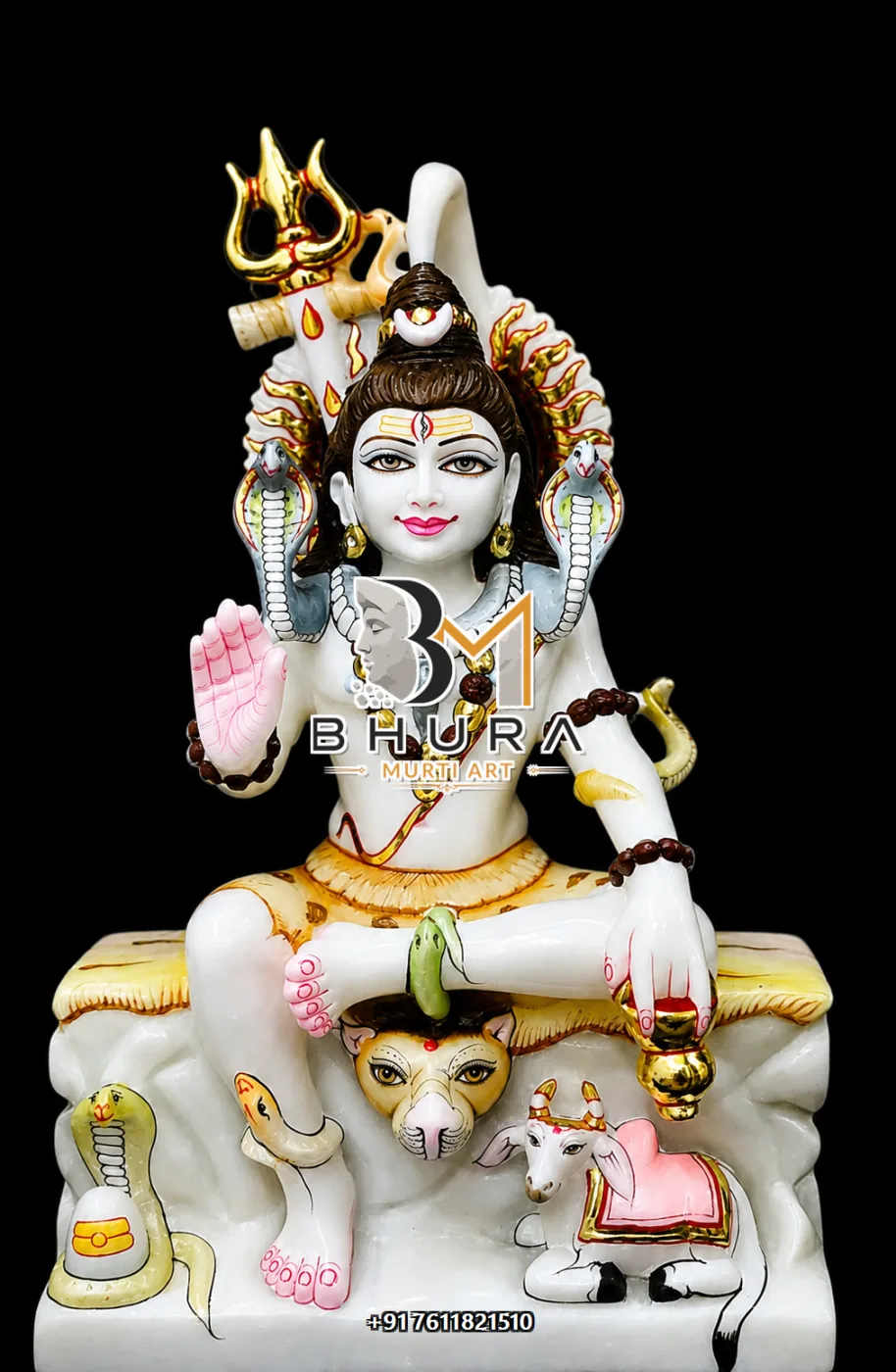 Kailash Shiv Shankar Marble Statue Collection - handcrafted marble design view 5