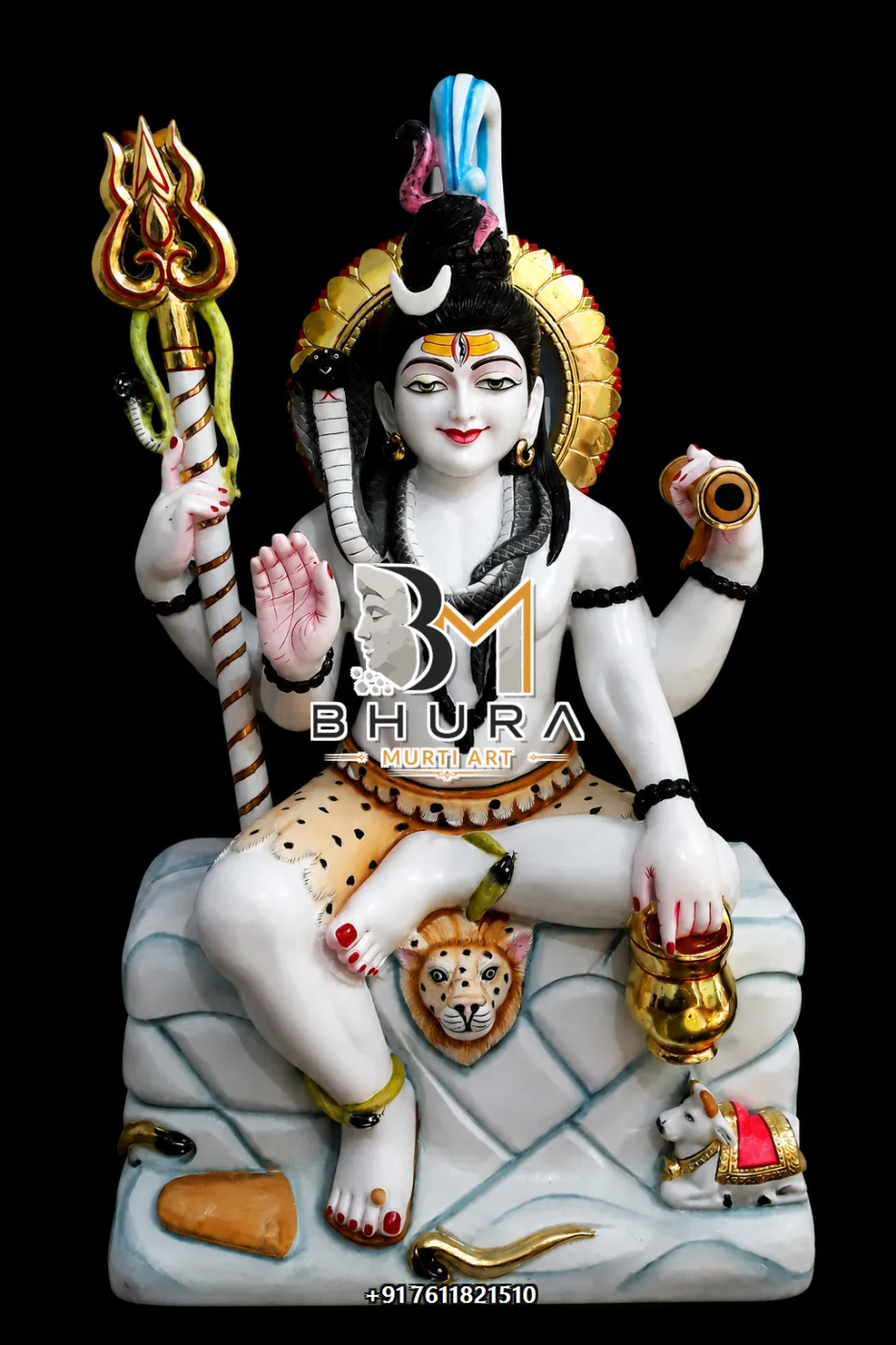 Premium Shiv Shankar Marble Statue Collection - handcrafted marble design view 2