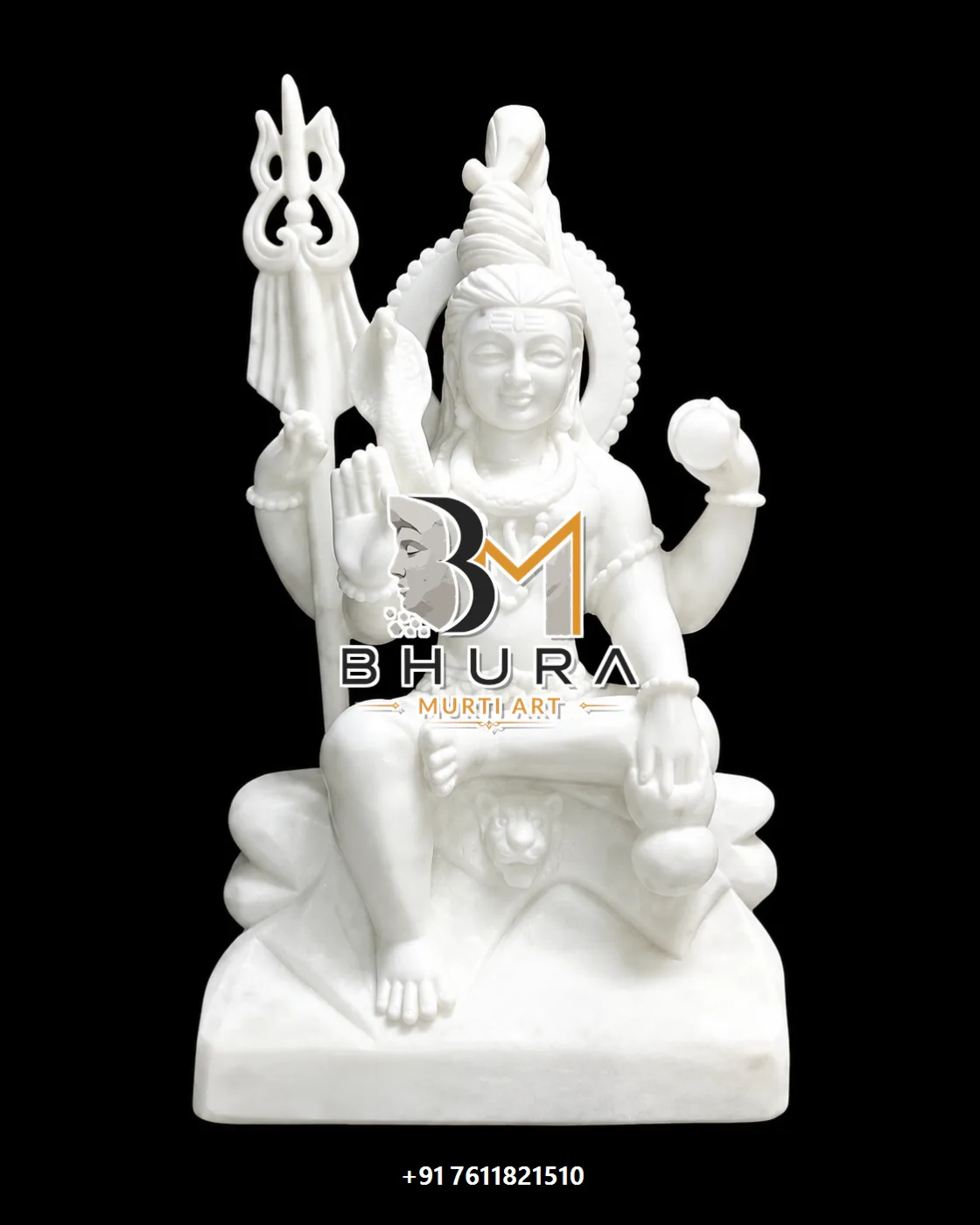 Spiritual Shiv Shankar Marble Statue Collection - handcrafted marble design view 5