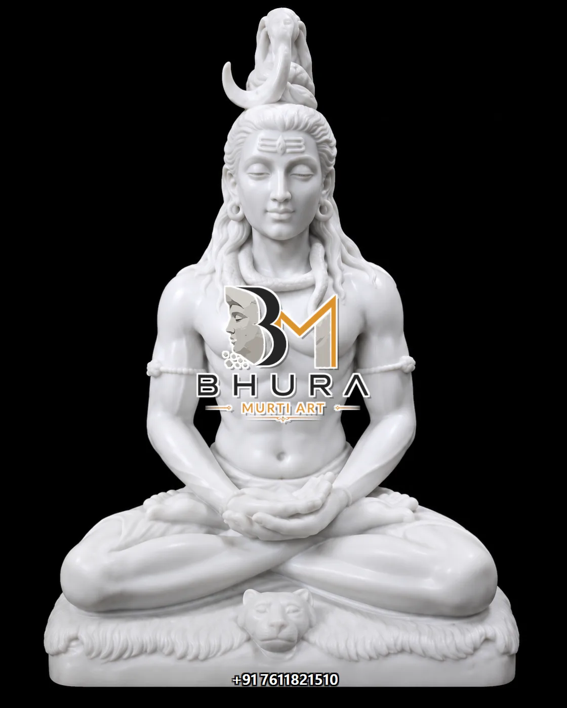 Classic Shiv Shankar Marble Statue Collection - handcrafted marble design view 3