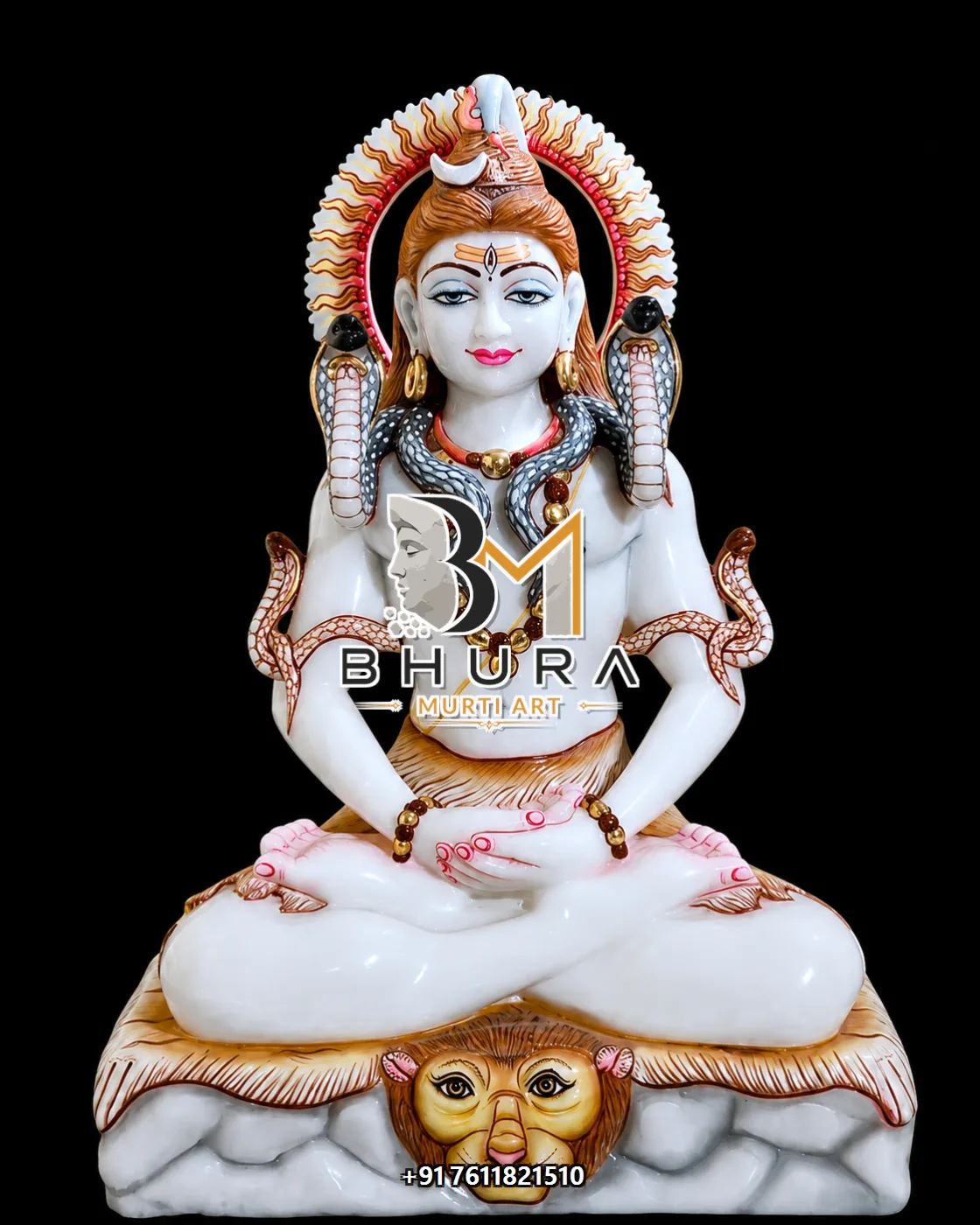 Custom-Made Shiv Shankar Marble Statue Collection - handcrafted marble design view 2