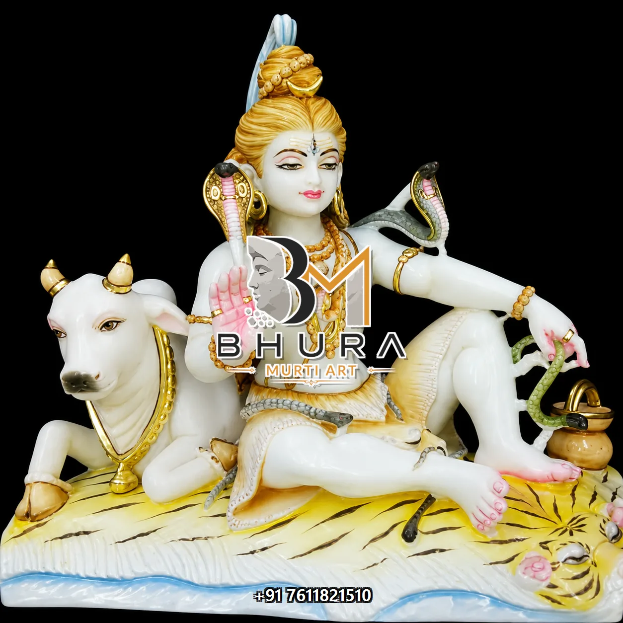 Exclusive Shiv Shankar Marble Statue Collection - handcrafted marble design view 2
