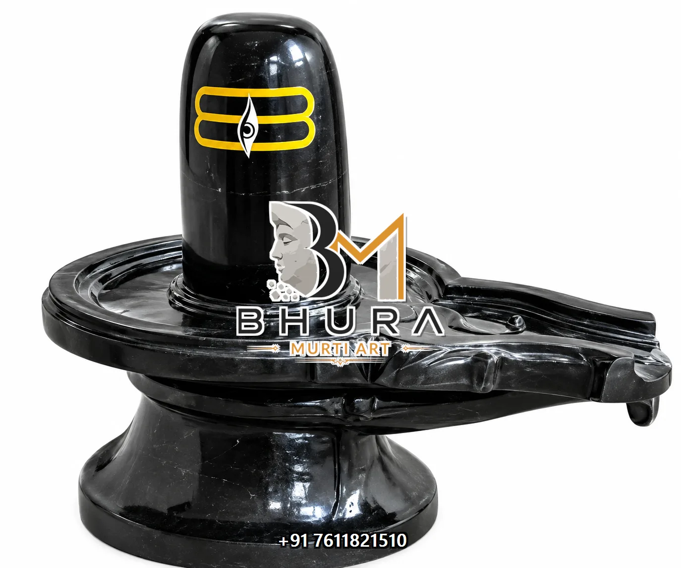 Hand-Painted Shivlingam Statue Collection - handcrafted marble design view 2