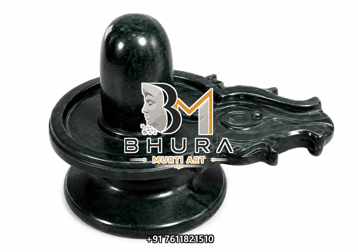 Temple-Style Shivling Marble Idol Collection - handcrafted marble design view 3