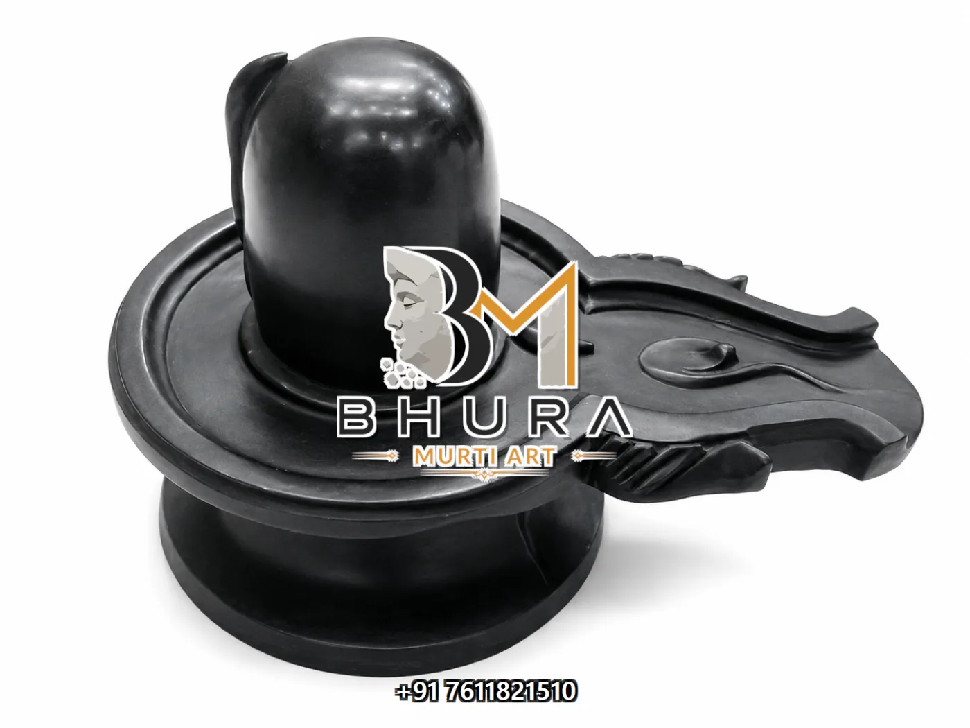 Temple-Style Shivling Marble Idol Collection - handcrafted marble design view 4