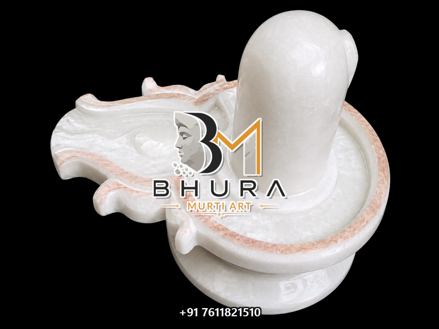 Sacred Shivlingam with Yoni Base Collection - handcrafted marble design view 2