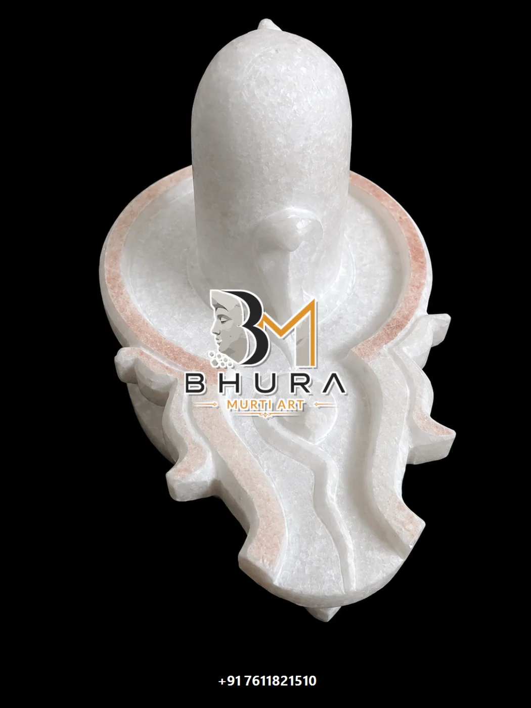 Sacred Shivlingam with Yoni Base Collection - handcrafted marble design view 3