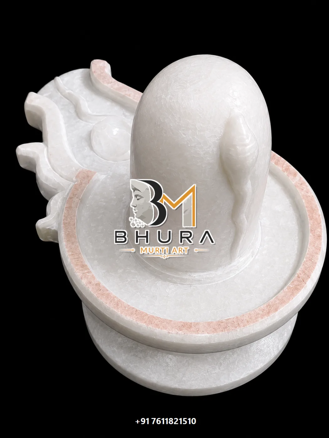 Sacred Shivlingam with Yoni Base Collection - handcrafted marble design view 5