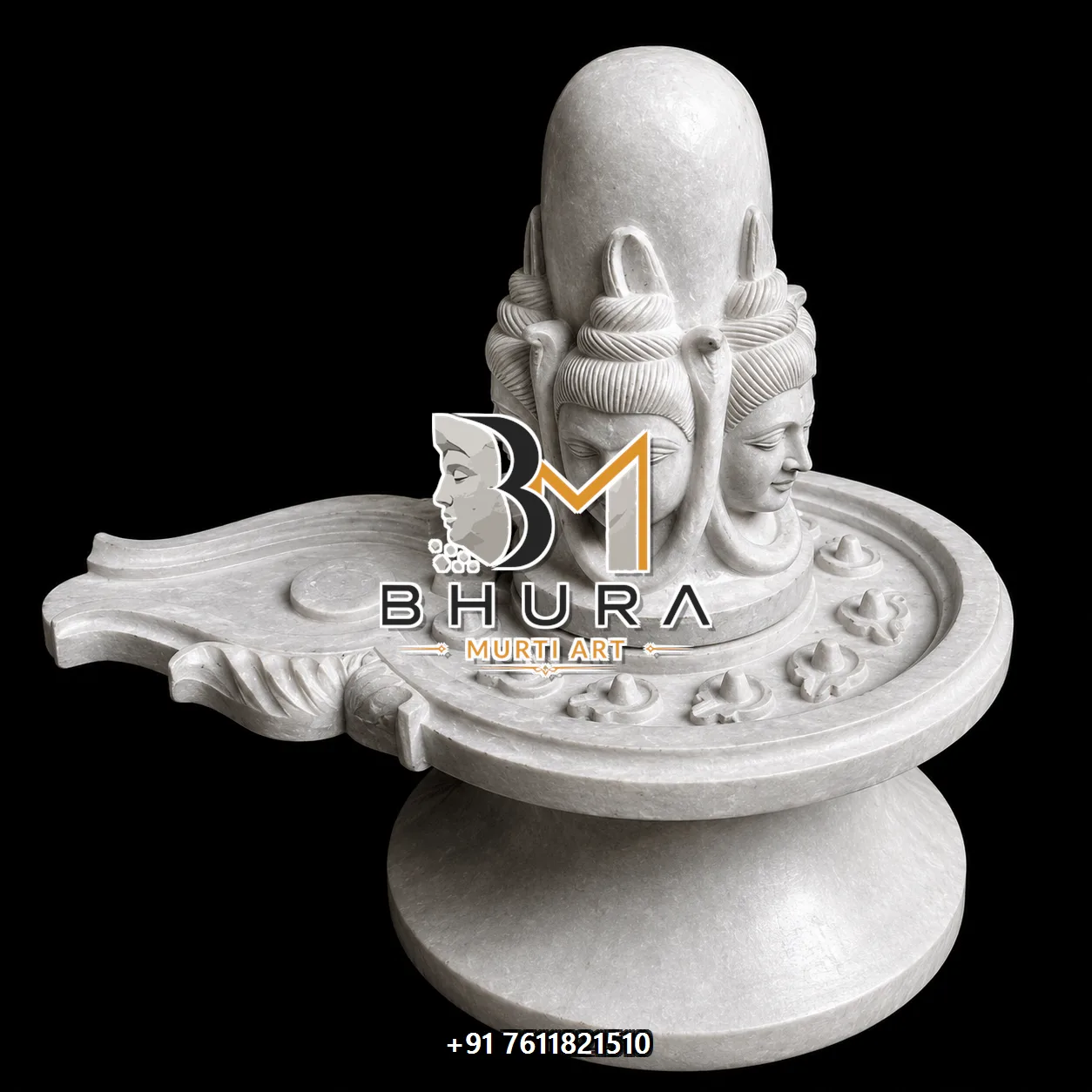 Hand-Carved Shiva Lingam Marble Collection - handcrafted marble design view 3
