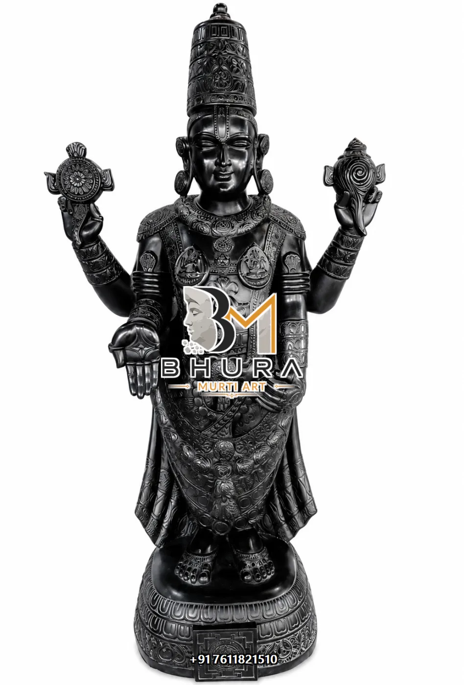 Handcrafted Tirupati Balaji Marble Statue Collection - handcrafted marble design view 3