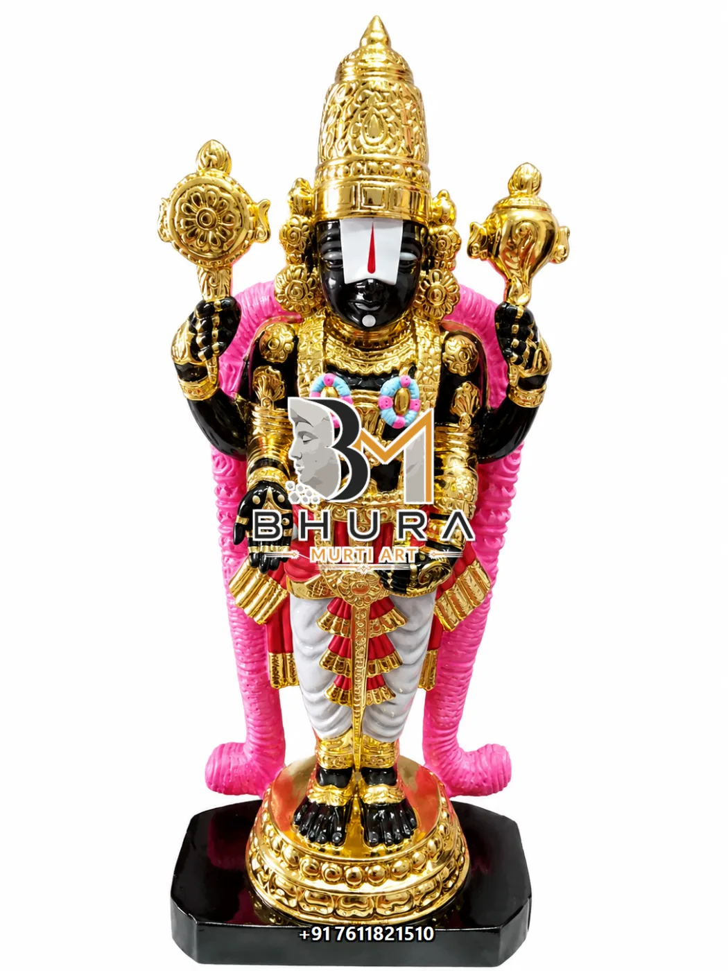 Handcrafted Tirupati Balaji Marble Statue Collection - handcrafted marble design view 4