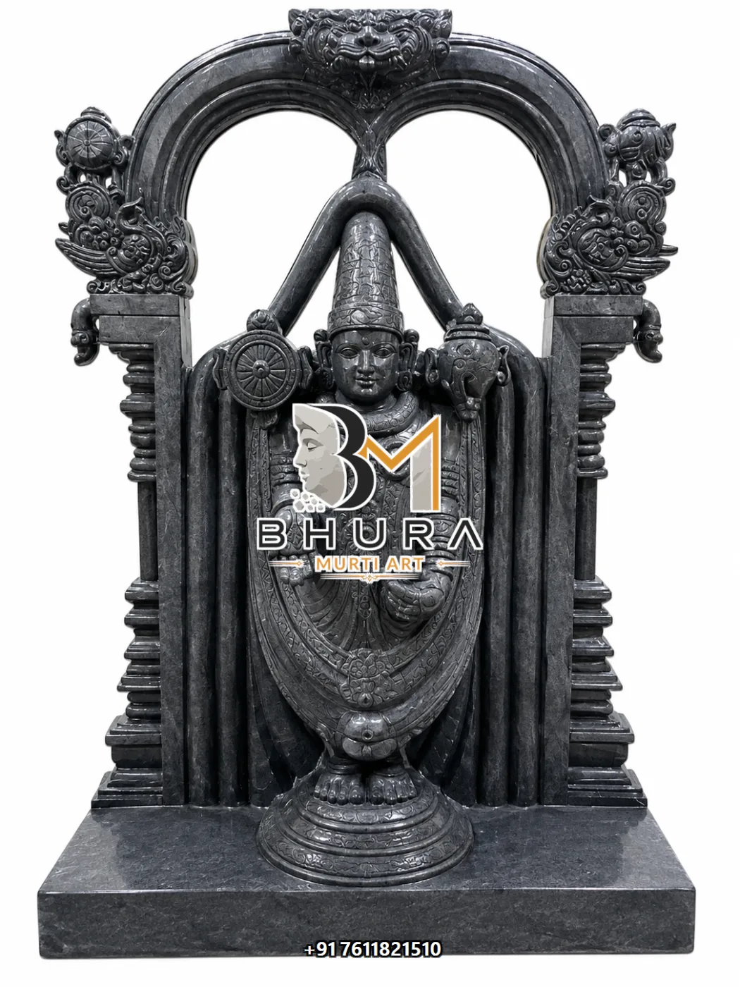 Lord Venkateswara Hand-Painted Murti Collection - handcrafted marble design view 2
