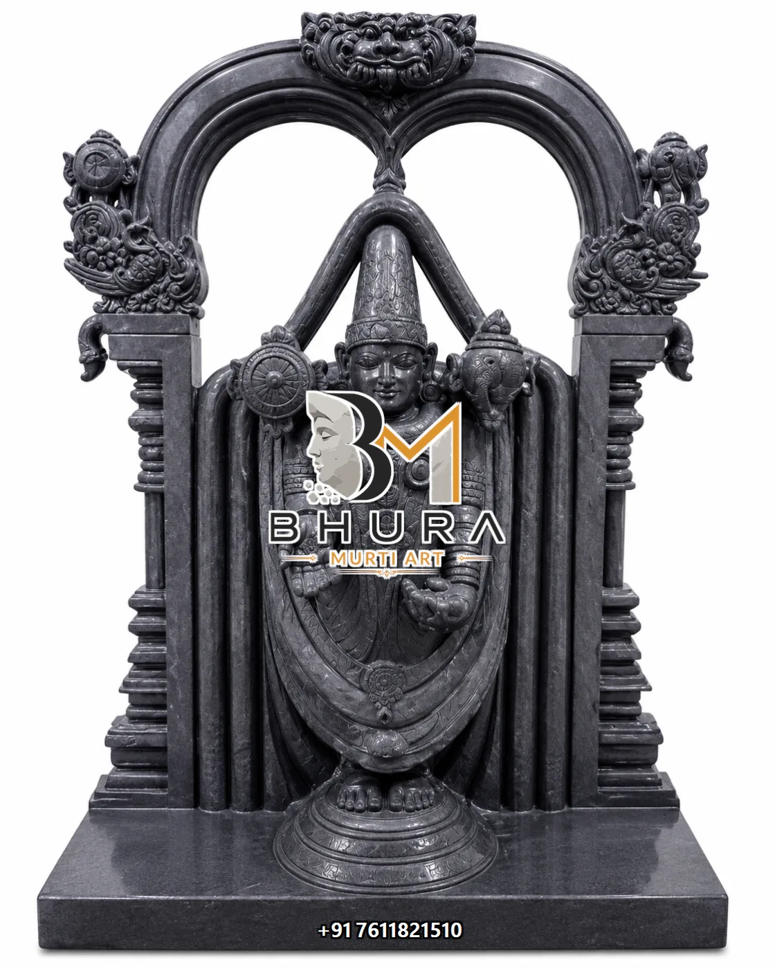Lord Venkateswara Hand-Painted Murti Collection - handcrafted marble design view 3