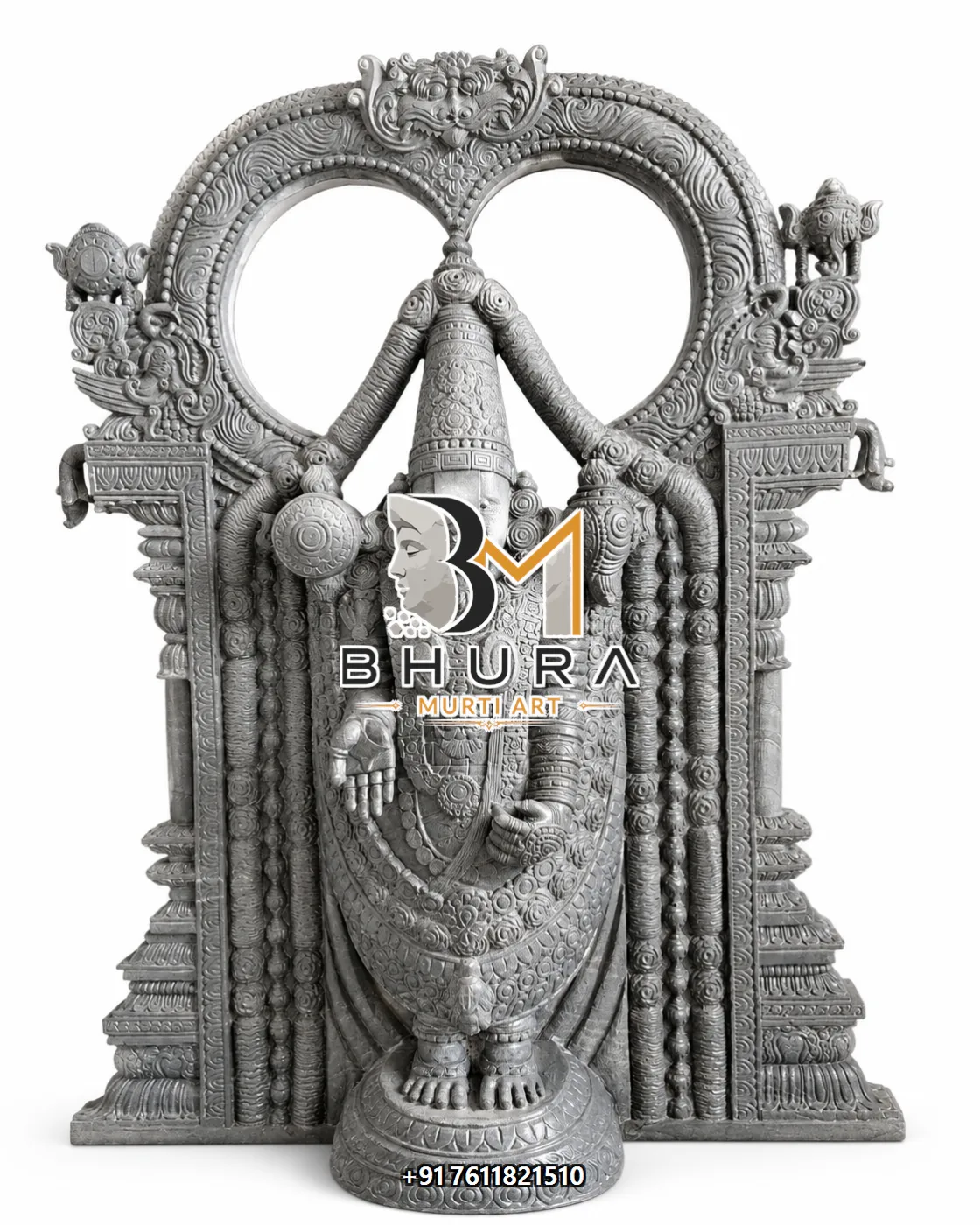 Traditional Tirupati Balaji Marble Idol Collection - handcrafted marble design view 2