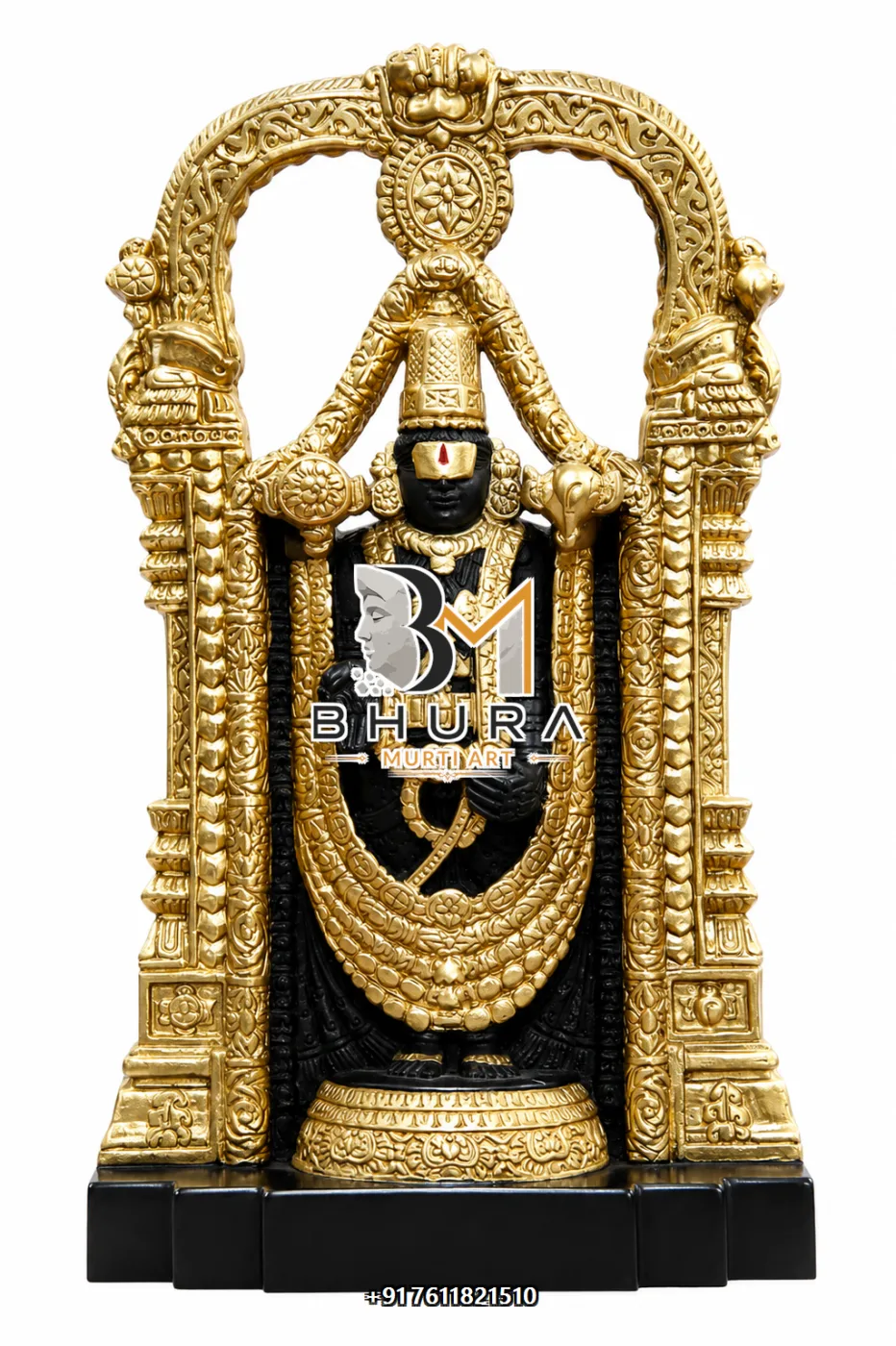 Temple-Style Tirupati Balaji Sculpture Collection - handcrafted marble design view 2