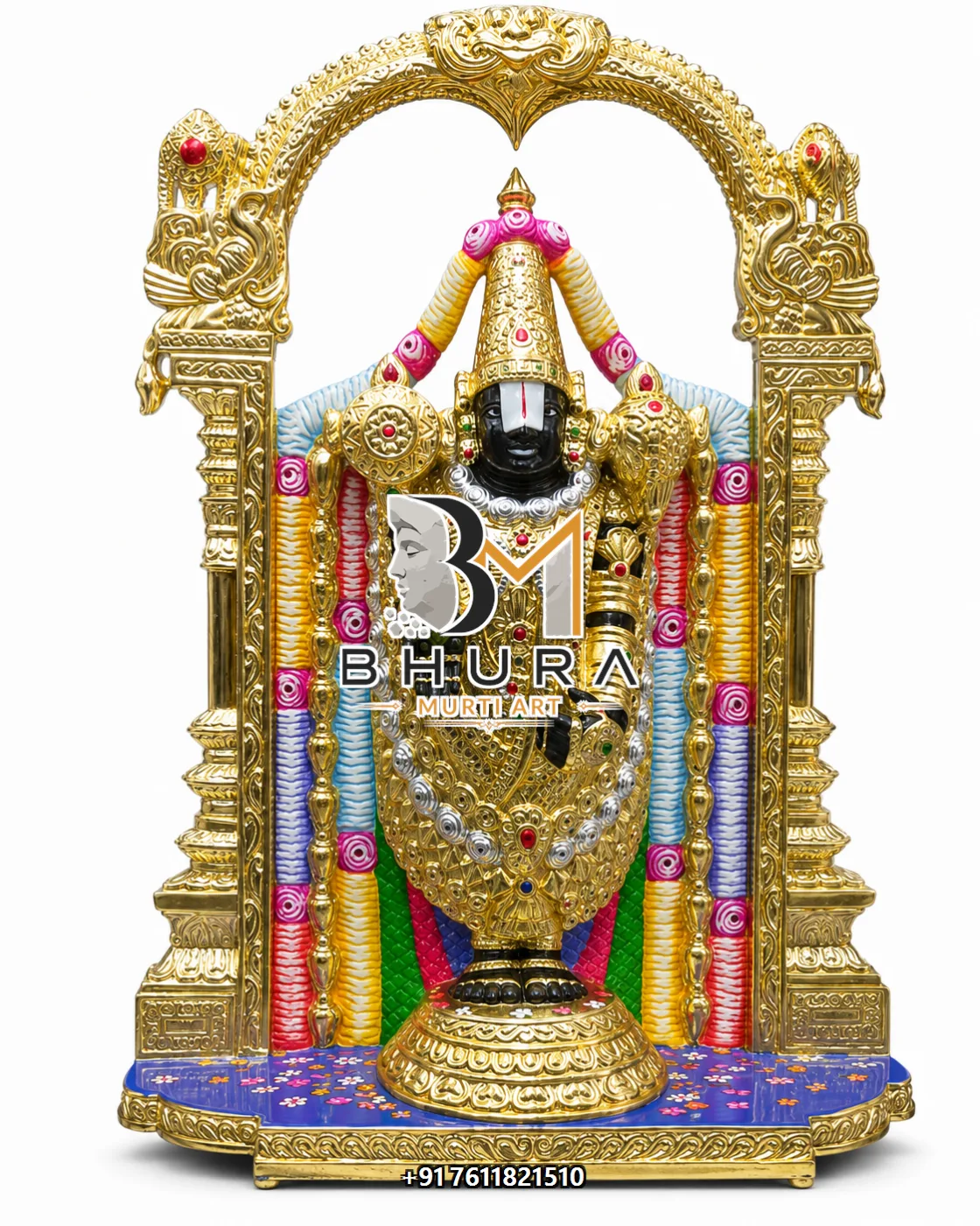 Premium Lord Venkateswara Marble Murti Collection - handcrafted marble design view 2