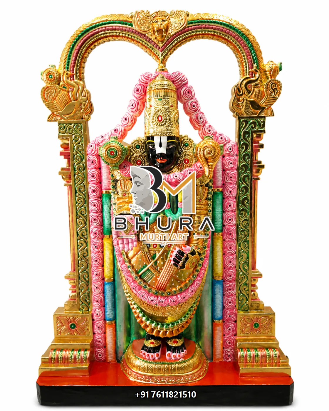 Premium Lord Venkateswara Marble Murti Collection - handcrafted marble design view 4