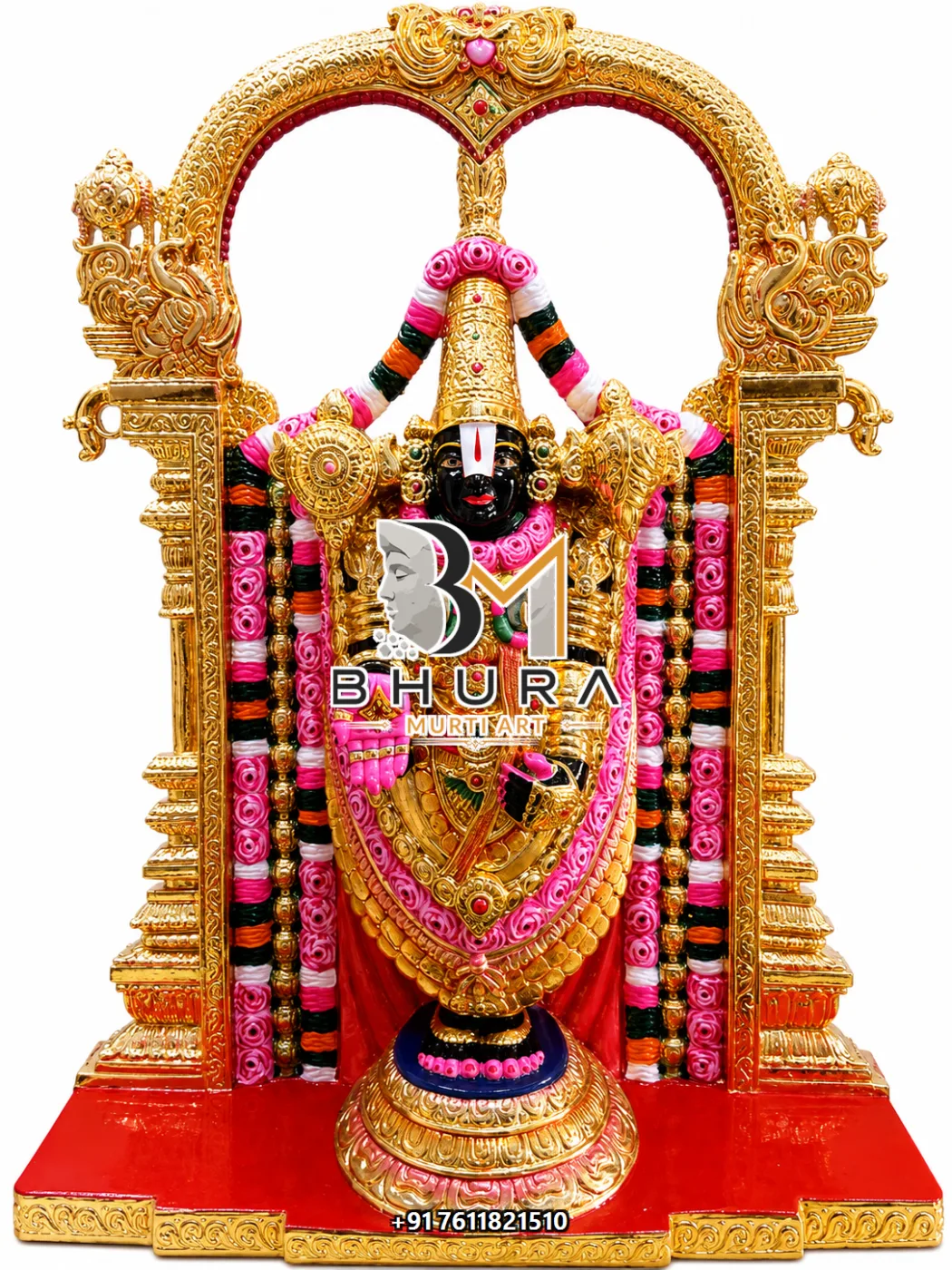 Custom-Made Tirupati Balaji Statue Collection - handcrafted marble design view 2