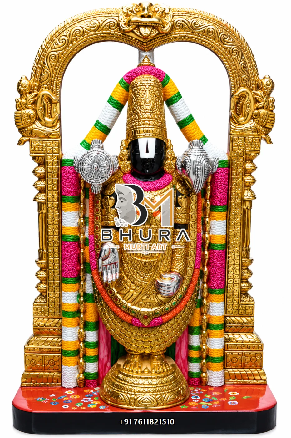 Custom-Made Tirupati Balaji Statue Collection - handcrafted marble design view 3