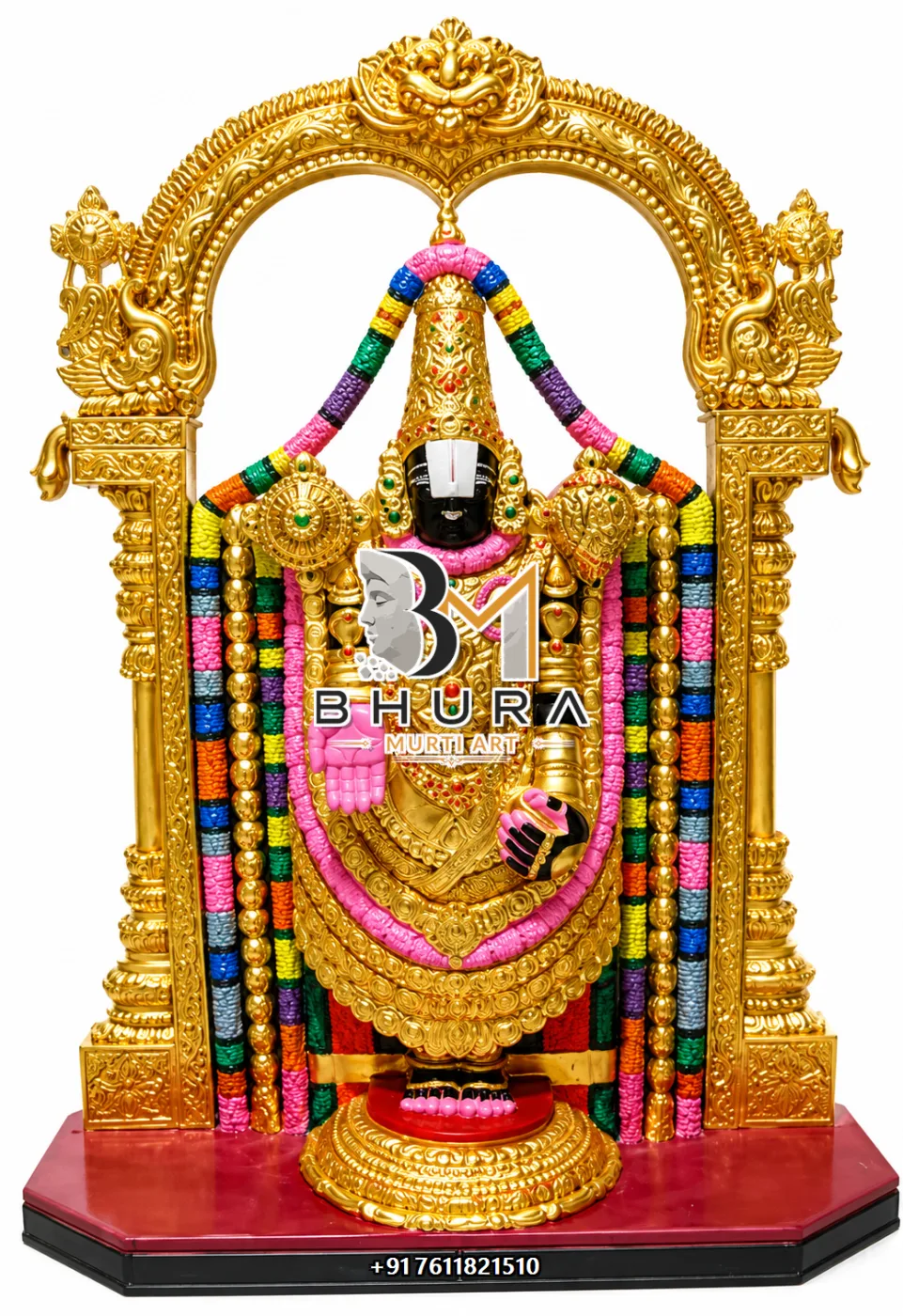 Custom-Made Tirupati Balaji Statue Collection - handcrafted marble design view 4